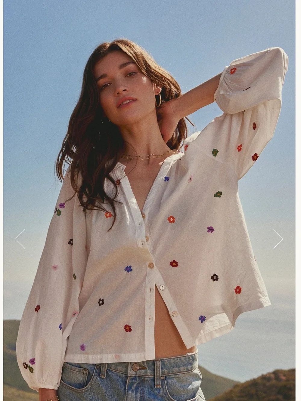 Velvet by Graham and Spencer Aretha Embroidered Boho Top